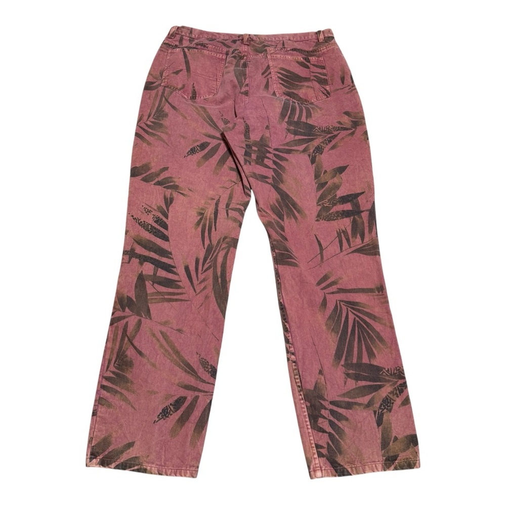 Vintage Chico's Designs Palm Leaf Print Multicolor Pants Women's 32x29 - Picture 2 of 4
